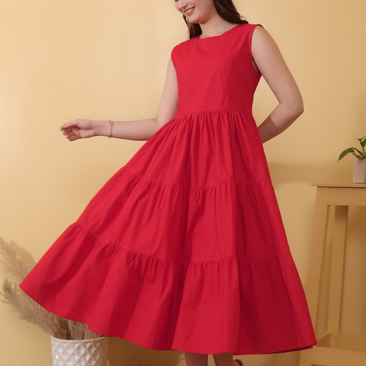 open lace back dress Scarlet Whimsy Tiered Midi Dress – Insaneful